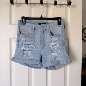Aero High Rise Curvy MIDI 3”‎ Distressed Jean Shorts size 6